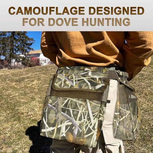 Dove Hunting Belt Bag, Adjustable Well-Fitting Shotgun Shell Bag Breathable in Kuwait