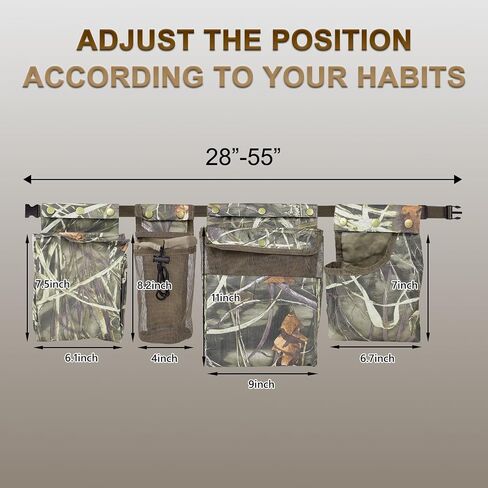 Dove Hunting Belt Bag, Adjustable Well-Fitting Shotgun Shell Bag Breathable in Kuwait