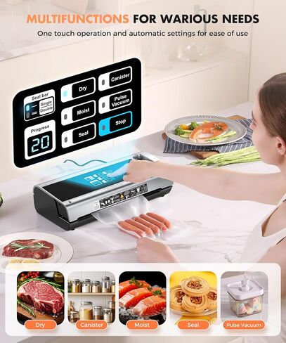 Food Vacuum Sealer Machine with Storage & Built-in Cutter in Kuwait