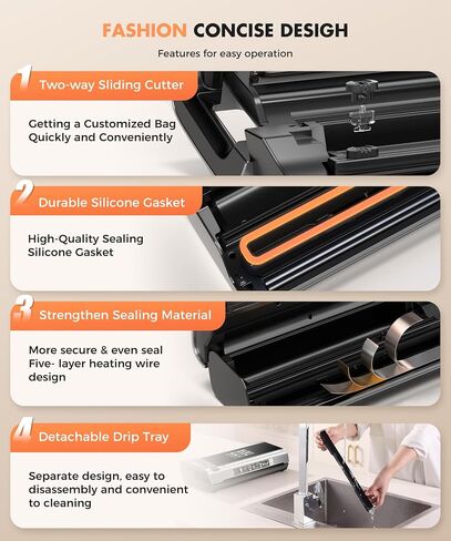 Food Vacuum Sealer Machine with Storage & Built-in Cutter in Kuwait