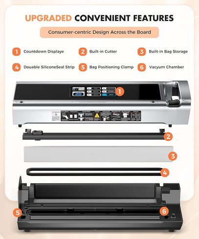 Food Vacuum Sealer Machine with Storage & Built-in Cutter in Kuwait