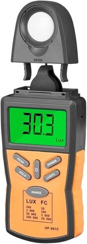 Light Meter, Digital Light Meter Spectrophotometer High Precision Light Meter 200,000 LUX/FC Handheld Digital Illuminator/Spectrometer in Kuwait