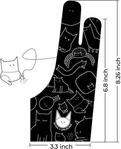 XPPen Artist Pro 16 Gen2 2.5K 16 inch QHD Drawing Tablet & XPPen Digital Drawing Glove - Two-Finger Artist Glove with Cute Cat Print in Kuwait