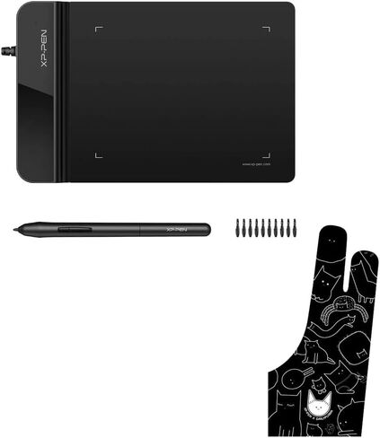 Drawing Tablet XPPen G430S OSU, Graphic Drawing Tablet & XPPen Digital Drawing Glove - Two-Finger Artist Glove with Cute Cat Print in Kuwait