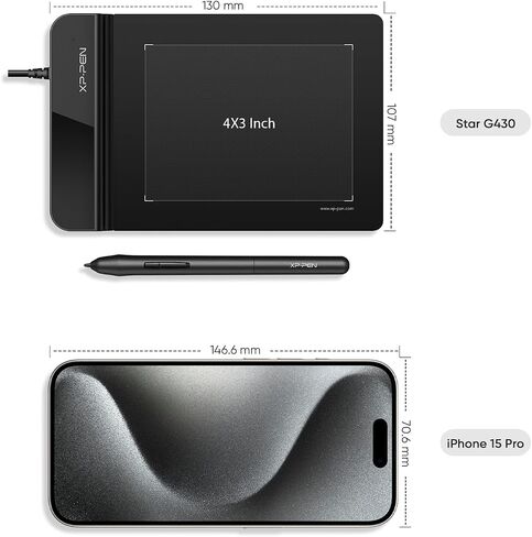 Drawing Tablet XPPen G430S OSU, Graphic Drawing Tablet & XPPen Digital Drawing Glove - Two-Finger Artist Glove with Cute Cat Print in Kuwait