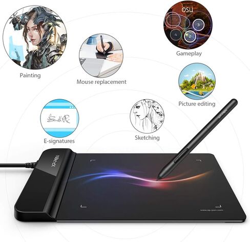 Drawing Tablet XPPen G430S OSU, Graphic Drawing Tablet & XPPen Digital Drawing Glove - Two-Finger Artist Glove with Cute Cat Print in Kuwait
