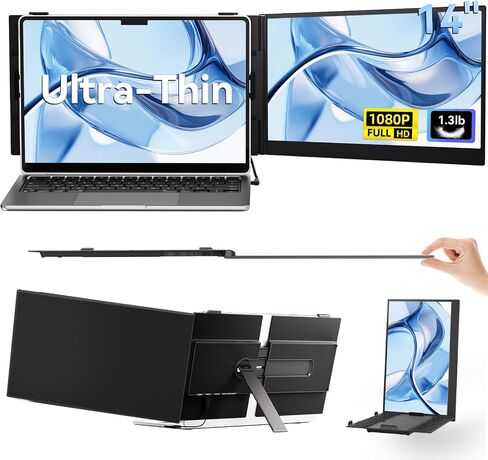 15.6 Inch Laptop Screen Extender Monitor 235° Rotation 1080P Triple Monitor in Kuwait
