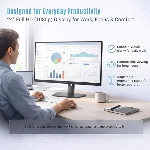 Dell Pro P P2426H 24" FHD 120Hz Business Monitor, USB-C, HDMI, DisplayPort in Kuwait