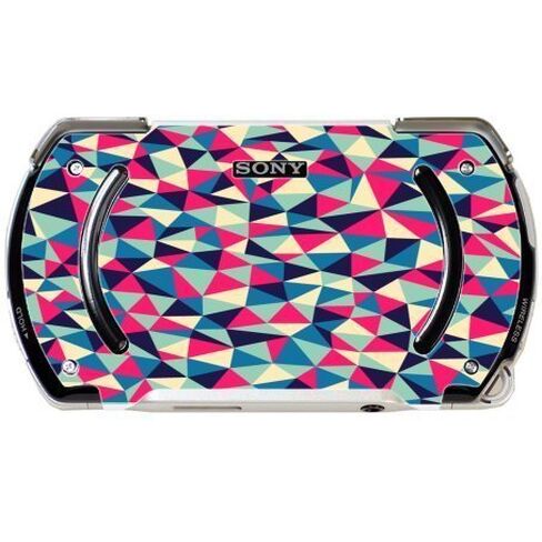 Geometric Colorful Triangles Blue Pink Aqua Orange Vinyl Decal Sticker Skin by Debbie's Designs for PSP Go in Kuwait