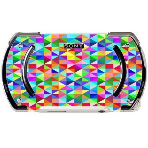 Triangles Pattern Lots Bright Colors Fun Vinyl Decal Sticker Skin by Debbie's Designs for PSP Go in Kuwait