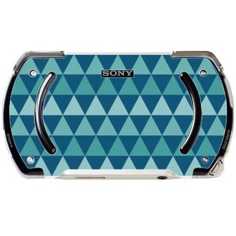 Geometric Colorful Triangles Blue Tones Vinyl Decal Sticker Skin by Debbie's Designs for PSP Go in Kuwait