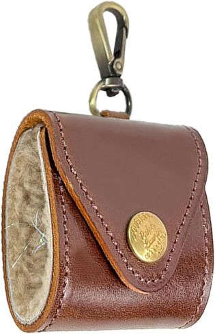 Brown Leather Fly Wallet, Wool Lining Lure Case (Dark Brown) in Kuwait