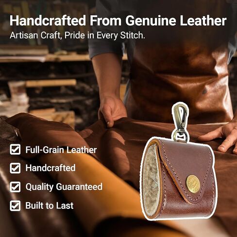 Brown Leather Fly Wallet, Wool Lining Lure Case (Dark Brown) in Kuwait