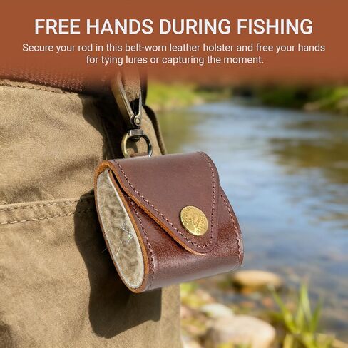 Brown Leather Fly Wallet, Wool Lining Lure Case (Dark Brown) in Kuwait