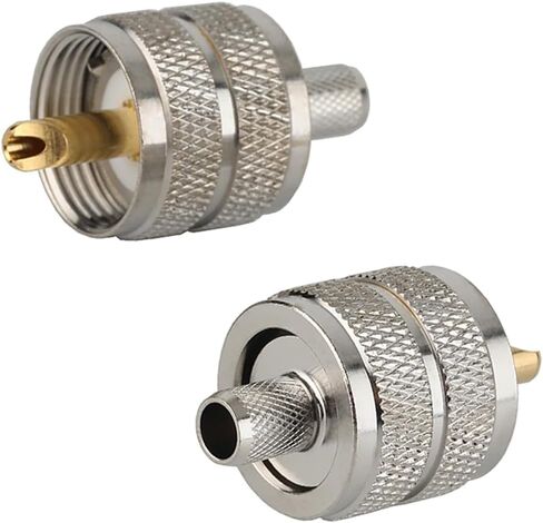Pack of 5 UHF PL-259 PL259 Male-Plug Crimp Connector Adapter Connector for RG58/U LMR195 (UHF Male Crimp RG58) in Kuwait