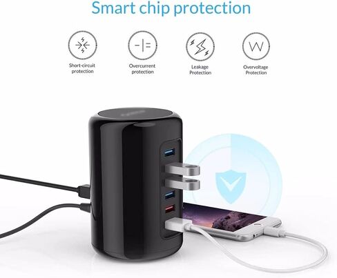 USB 3.0 HUB with Power Adapter Fast Charger Hub Desk Splitter Rj45 Ethernet Expander Computer Accessories for Pro in Kuwait