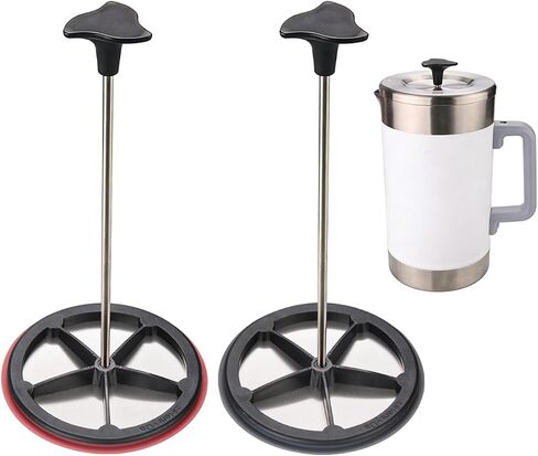 2-Pack Silicone French Press Coffee Makers compatible with Stanley Classic Stay-Hot French Press Coffee Maker 48 oz , french press coffee maker for Stanley Camping Stoves ,coffe press (Black, 2) in Kuwait