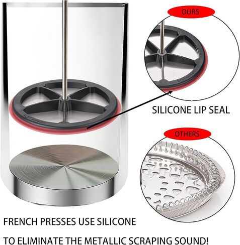 2-Pack Silicone French Press Coffee Makers compatible with Stanley Classic Stay-Hot French Press Coffee Maker 48 oz , french press coffee maker for Stanley Camping Stoves ,coffe press (Black, 2) in Kuwait
