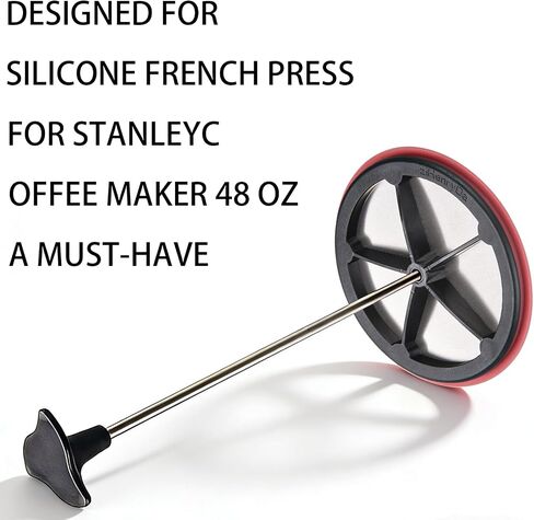 2-Pack Silicone French Press Coffee Makers compatible with Stanley Classic Stay-Hot French Press Coffee Maker 48 oz , french press coffee maker for Stanley Camping Stoves ,coffe press (Black, 2) in Kuwait