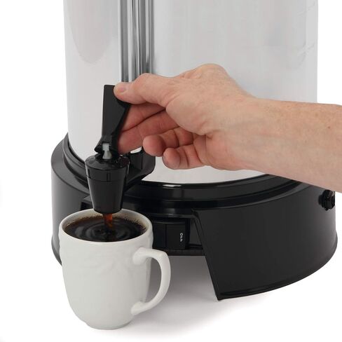 West Bend Commercial Coffee Urn Highly-Polished Aluminum Features Automatic Temperature Control Large Capacity with Quick Brewing Smooth Prep and Easy Clean Up NSF Approved, 55-Cup, Silver in Kuwait