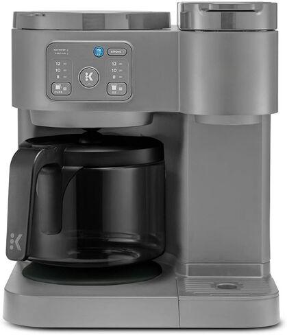 K-Duo Essentials, Hot & Iced Single-Serve Pod Coffee Maker & Carafe, 72 Oz Reservoir, Multiple Brew Sizes, Strong Brew Feature, Perfect for Hot and Iced Coffee (BLACK) in Kuwait