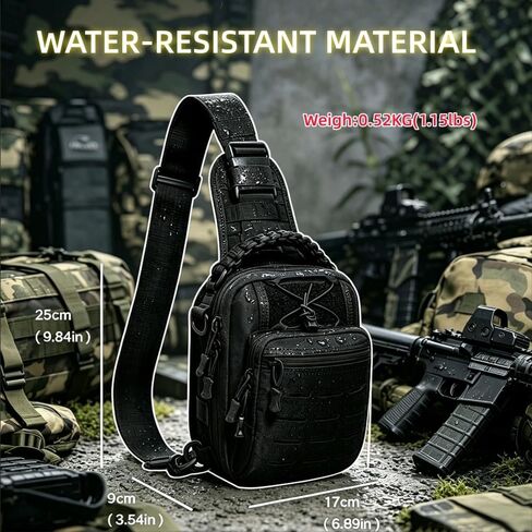 Tactical Sling Bag for Men Concealed Carry Crossbody Pack Gun Carry EDC Bag Mens Chest Pouch in Saudi Arabia