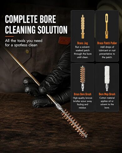 Handgun&Pistol Cleaning Kit for 9mm, .22, .380, .40, .45Cal with Ripcord in Kuwait