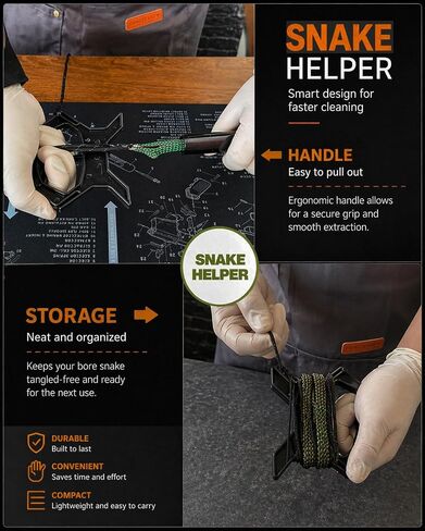 Handgun&Pistol Cleaning Kit for 9mm, .22, .380, .40, .45Cal with Ripcord in Kuwait