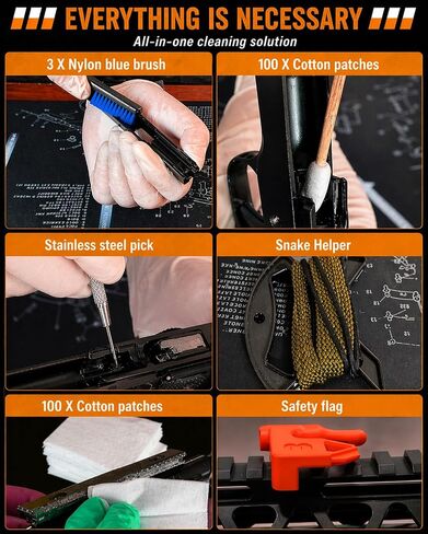 Handgun&Pistol Cleaning Kit for 9mm, .22, .380, .40, .45Cal with Ripcord in Kuwait