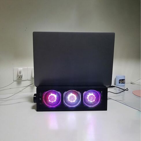 RGB Laptop Cooler Rack Adjustable Three Speed Aluminum Notebook Stand in Kuwait