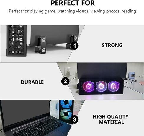 RGB Laptop Cooler Rack Adjustable Three Speed Aluminum Notebook Stand in Kuwait
