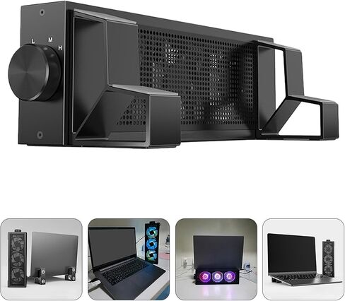 RGB Laptop Cooler Rack Adjustable Three Speed Aluminum Notebook Stand in Kuwait