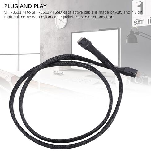 SFF 8611 4i to SFF 8611 4i Cable, PCIe Gen4 x4 64Gbps Mini SAS Data Extension Cable, with 42 Pin Connectors for Oculink eGPU Servers Storage Systems in Kuwait