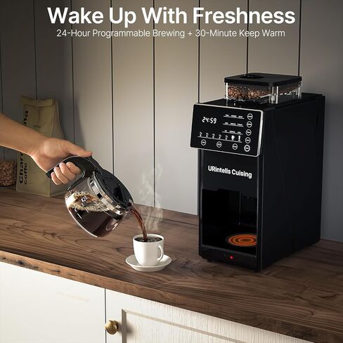 URintells Cuising Coffee Maker with Grinder, Automatic Programmable Machine in Kuwait
