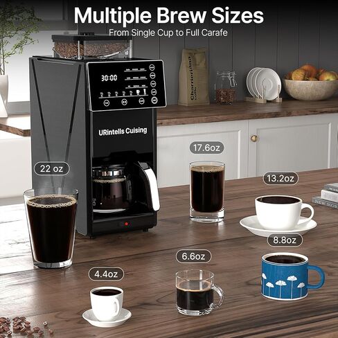 URintells Cuising Coffee Maker with Grinder, Automatic Programmable Machine in Kuwait