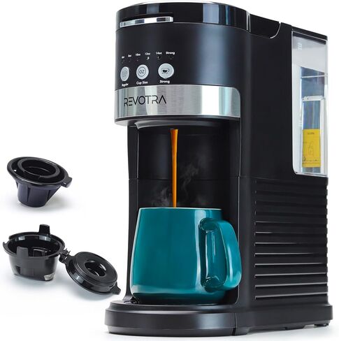 REVOTRA Single Serve Coffee Maker for Pods & Ground Coffee in Kuwait