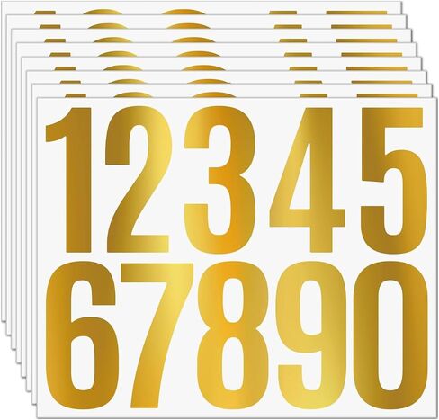 8 Sheets Mailbox Numbers Stickers, 3 inch Self Adhesive Vinyl Waterproof Letter Stickers, 0-9 Large Decals House numbers for Signs Cars Doors Business Address number, Classroom Decor, Door（Black ） in Kuwait