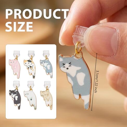 Kawaii Cat E-Reader Dust Plug Charms (6PCS), Type C Charging Port Accessories with Adorable Kitten Designs, Ideal Gift for Book Lovers Men Women Teachers Students in Kuwait