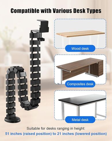 Desk Vertebrae Cable Management Spine Kit Fit for Sit Stand Desk in Kuwait