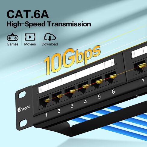 24 Port Patch Panel CAT6A Rack Mount 19inch Ethernet Patch Panel Punch Down for Cat6A,Cat6, Cat5e, Cat5 Cabling（EC Listed） in Kuwait