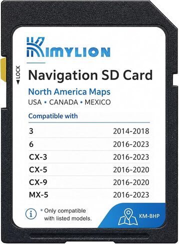 Navigation SD Card BHP166EZ1U for Mazda, Offline Maps with HUD Support | Fits Mazda 3 2014-2018, Mazda 6/CX-3/MX-5 2016-2023 and CX-5/CX-9 2016-2020; USA/CAN/MEX, Plug & Play in Saudi Arabia