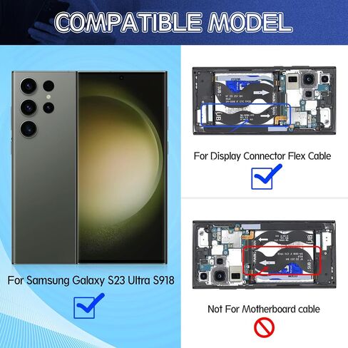 for Samsung Galaxy S23 Ultra Screen Flex Cable Ribbon Replacement for Samsung S23 Ultra S918 Main Display LCD to Motherboard Flex Cable Digitizer Assembly Replacement with Tools in Kuwait