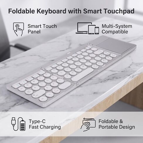 ciciglow Foldable Bluetooth Keyboard with Trackpad for Tablet in Kuwait
