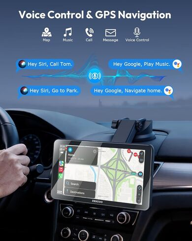 ESSGOO 7" Wireless CarPlay & Android Auto Screen for Car with Rear Cam in Kuwait