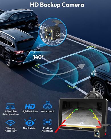 ESSGOO 7" Wireless CarPlay & Android Auto Screen for Car with Rear Cam in Kuwait