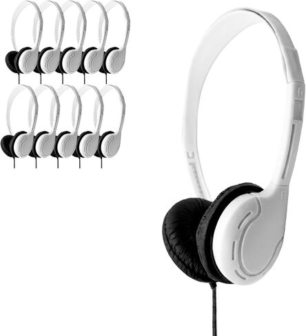 Soundnetic Variety Disposable Stereo Bulk School Headsets USB-C Plug - Vinyl Earpads and in-line mic (10 Pack) in Kuwait
