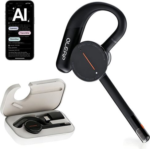 Archer Wireless Headset Single Ear Bluetooth Headset, Meeting Assistant with Transcription, AI Noise Canceling 50dB, AI Transcribe & Summarize, Voice Recorder with App for Office/Meeting/Driving in Kuwait
