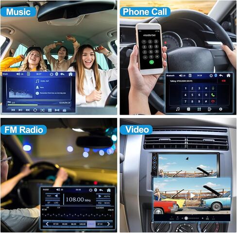 7 inch Double Din Car Stereo,Carplay Screen for Car with Wireless Apple Carplay & Android Auto,Backup Camera,Car Audio Receivers with Voice Control, MirrorLink, Bluetooth, SWC, FM Car Stereo in Kuwait