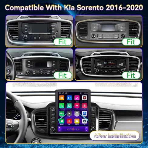 Android 14 Car Stereo Radio Head Unit Compatible with Kia Sorento 2016 2017 2018 2019 2020 9.7" Touch Screen Audio Receiver with CarPlay & Android Auto GPS WiFi Buletooth Back Camera FM GPS 2+64G in Kuwait