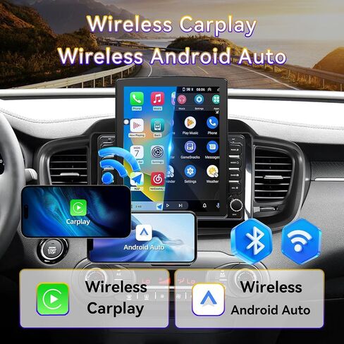 Android 14 Car Stereo Radio Head Unit Compatible with Kia Sorento 2016 2017 2018 2019 2020 9.7" Touch Screen Audio Receiver with CarPlay & Android Auto GPS WiFi Buletooth Back Camera FM GPS 2+64G in Kuwait
